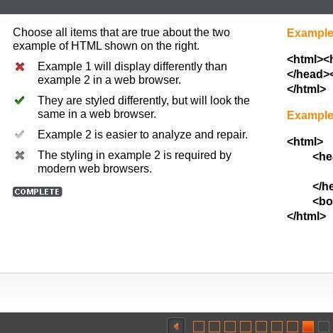 Choose all items that are true about the two example of HTML shown on the right. A-example-1