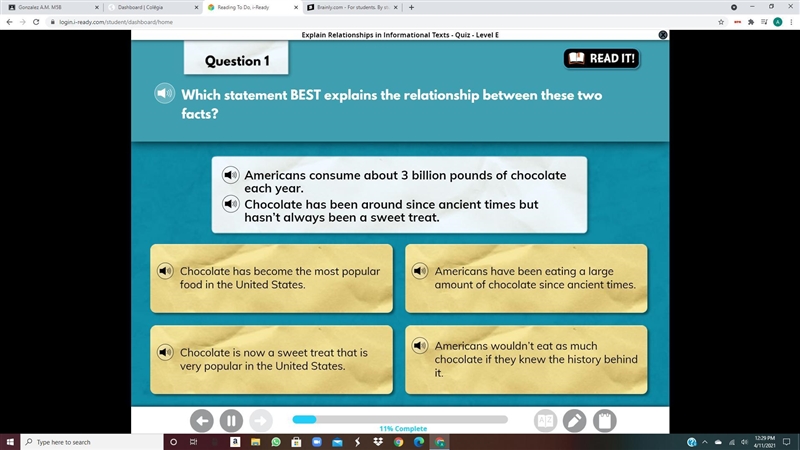 What statement BEST explains the relationship between these two facts-example-1