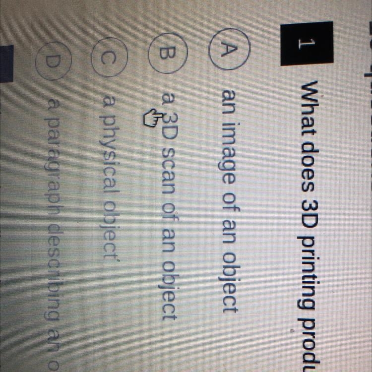 Comprehension Questions 10 questions Your work is au 1 What does 3D printing produce-example-1