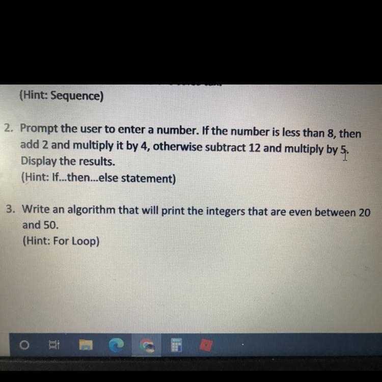 Can someone help me write an algorithm and a flow chart pls for question 3-example-1