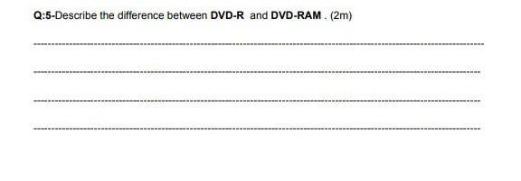 Write difference between dvd r and dvd ram( Any 3 points or any a little big paraph-example-1