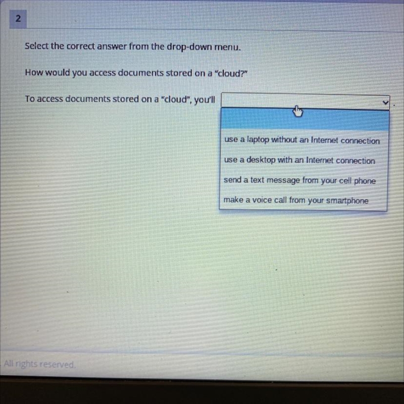 Select the correct answer from the drop-down menu. How would you access documents-example-1