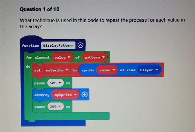 !! please help!! What technique is used in this code to repeat the process for each-example-1