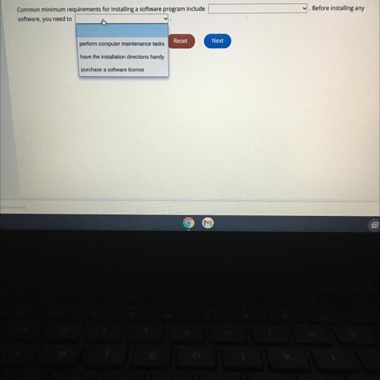 Select the correct answer from each drop-down menu, Common minimum requirements for-example-1