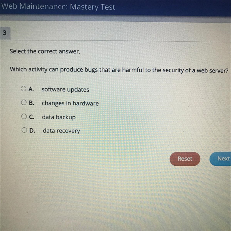 Which activity can produce bugs that are harmful to the security of a Web server?-example-1