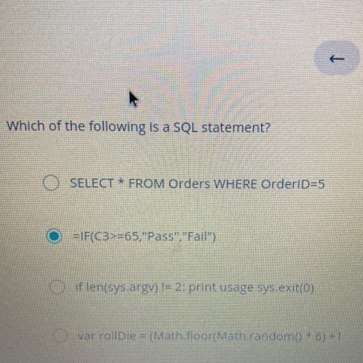 Which of the following is a SQL statement?-example-1