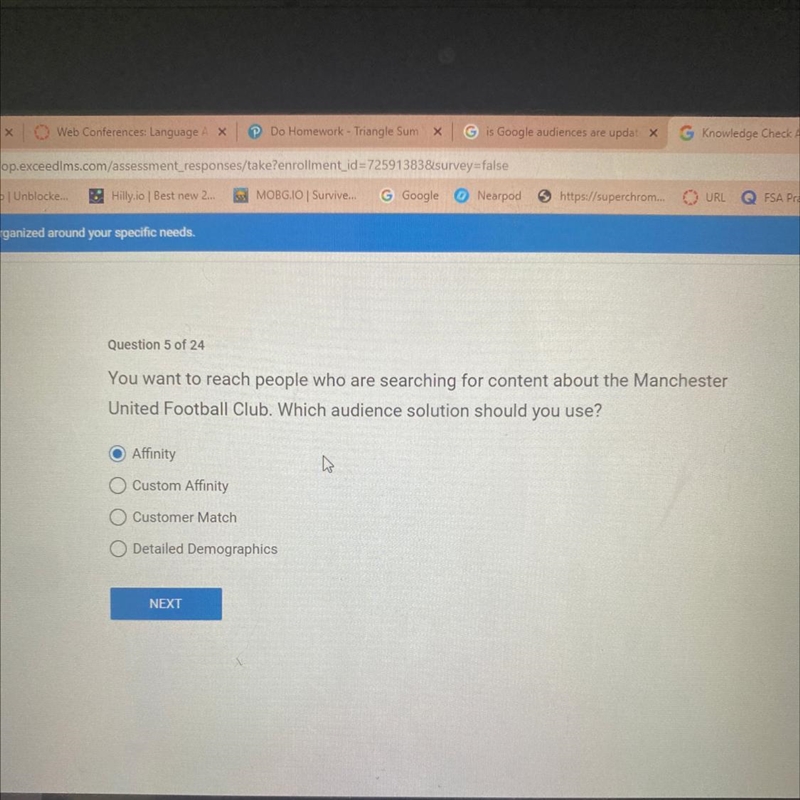 Question 5 of 24 You want to reach people who are searching for content about the-example-1