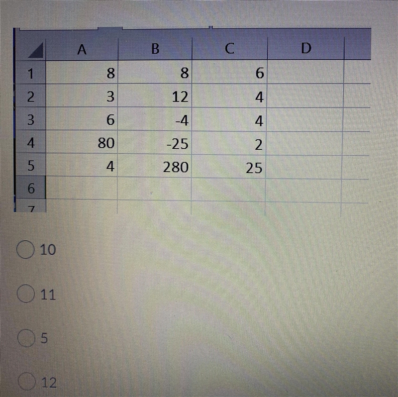 The formula =average(B1:B2) displays the value____(see the picture down)-example-1