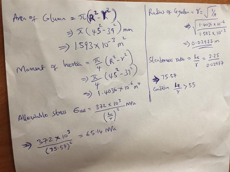 An aluminum tube of 90-mm outer diameter is to carry a centric load of 120 kN. Knowing-example-1