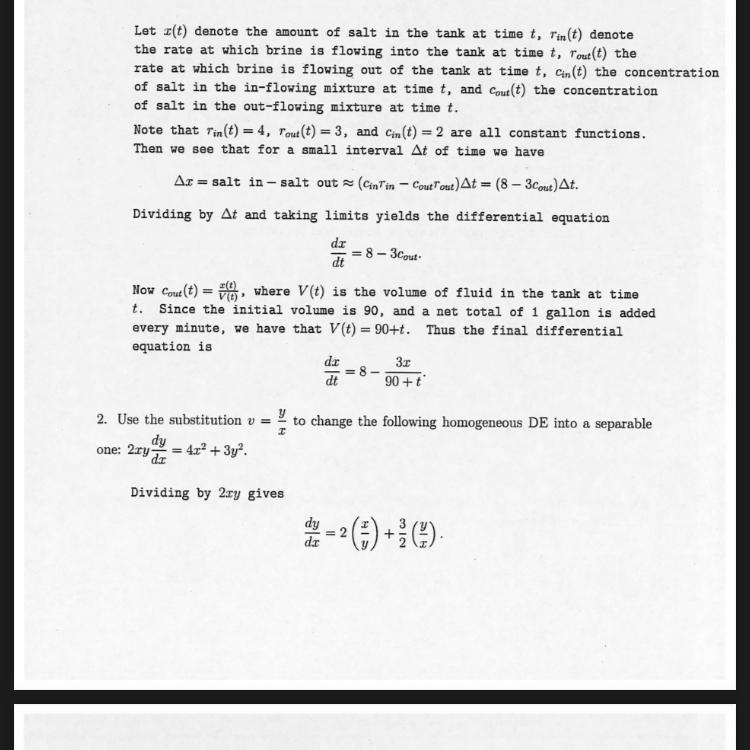 A 120 galbon tank initially 90ib of salt dissolved in 90 gal of water brain containing-example-1