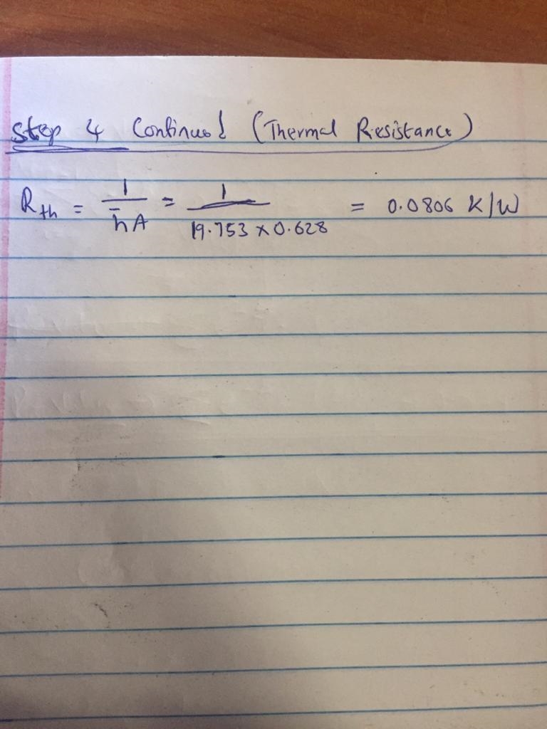 Determine the convection heat transfer coefficient, thermal resistance for convection-example-2