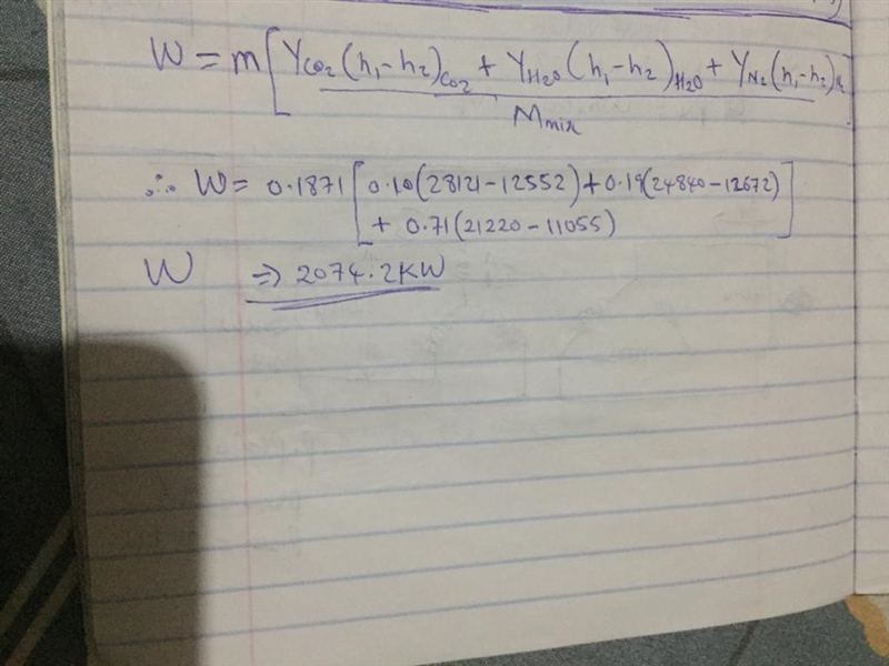 A gas turbine receives a mixture having the following molar analysis: 10% CO2, 19% H-example-2