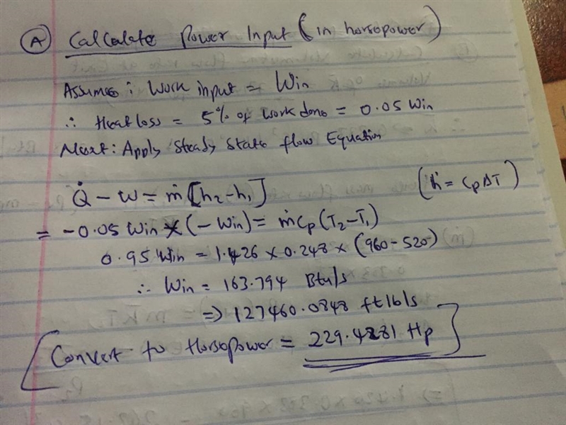 Nitrogen gas is compressed at steady state from a pressure of 14.2 psi and a temperature-example-1