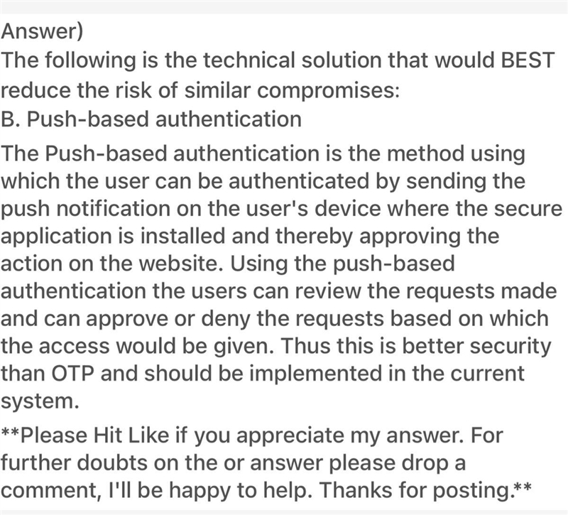 A systems analyst is concerned that the current authentication system may not provide-example-1