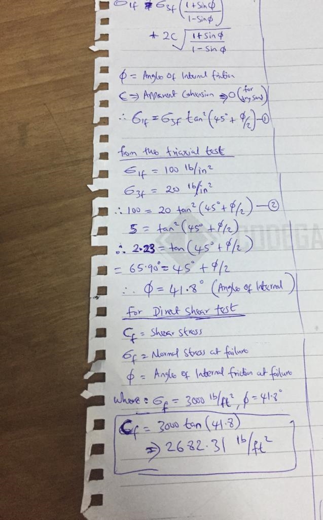 me that both a triaxial shear test and a direct shear test were performed on a sample-example-1