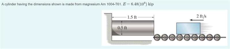 If it is struck by a rigid block having a weight of 550 lblb and traveling at 2 ft-example-1