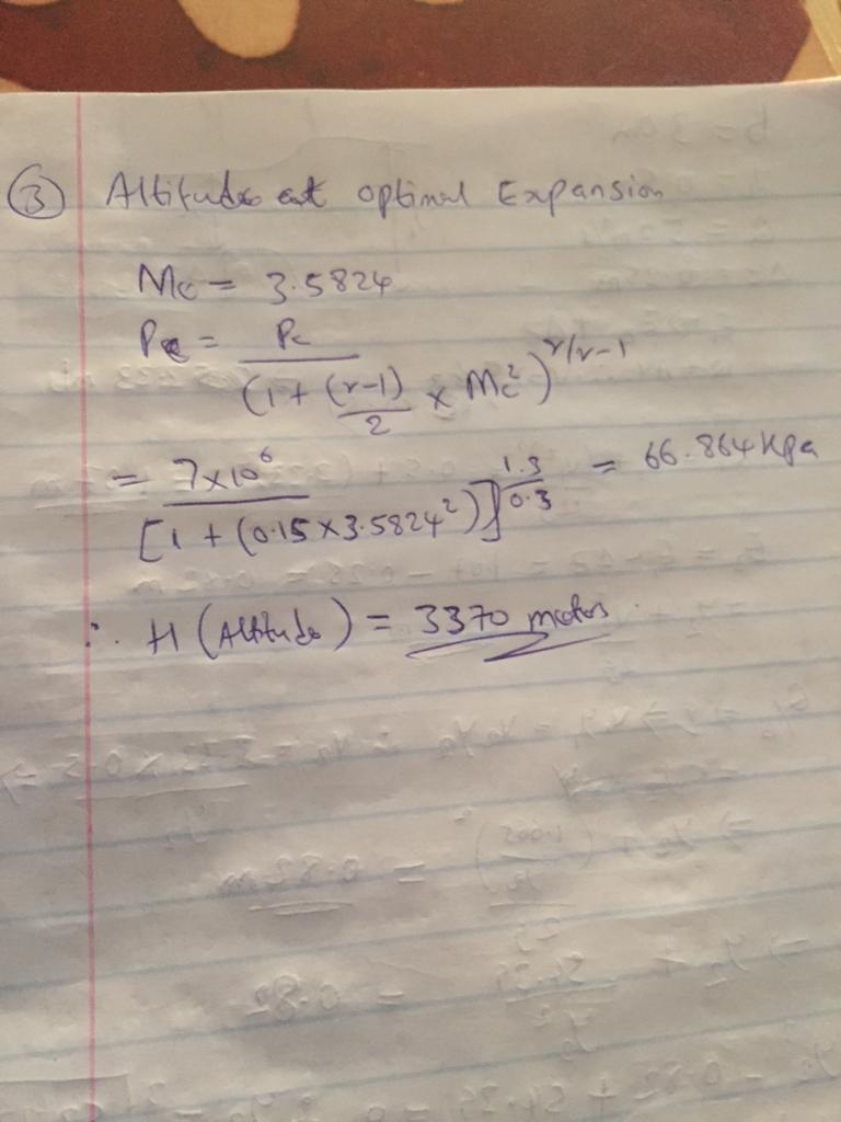 A liquid propellant engine has the following characteristics: chamber pressure of-example-1