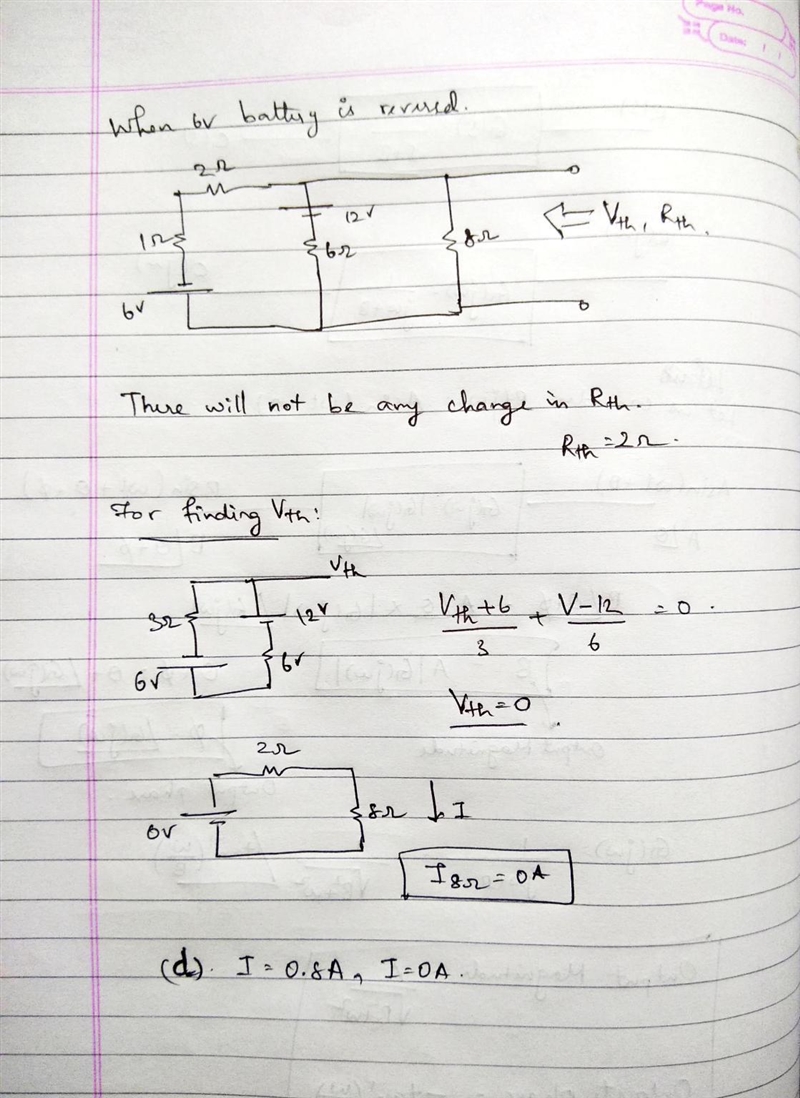 Calculate the current in the 8-W resistor of Figure below by using Thevenin’s theorem-example-1