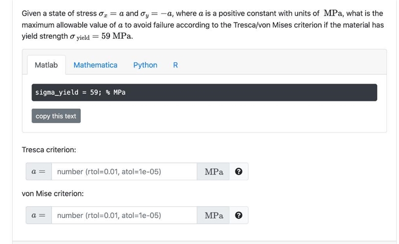 g Given a state of stress and , where is a positive constant with units of , what-example-1