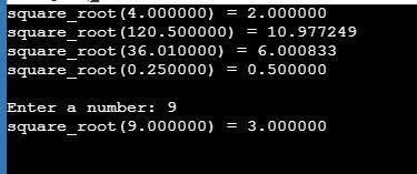 In c the square root of a number N can be approximated by repeated calculation using-example-1