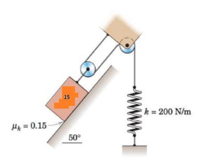 The system is initially moving with the cable taut, the 15-kg block moving down the-example-1