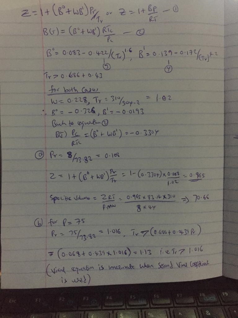 (1) Estimate the specific volume in cm3 /g for carbon dioxide at 310 K and (a) 8 bar-example-1