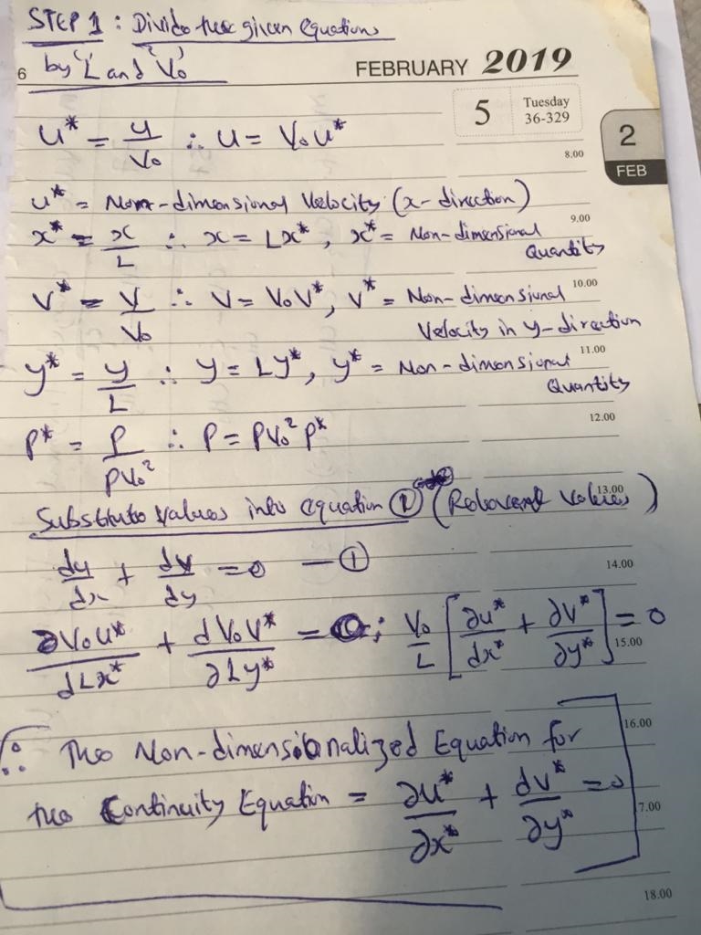 By using order of magnitude analysis, the continuity and Navier-Stokes equations can-example-2