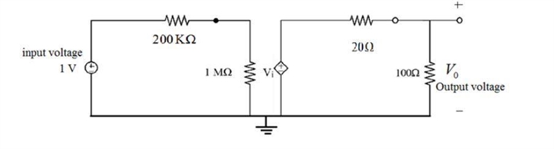 A buffer amplifier with a gain of 1 V/V has an input resistance of 1 M and an output-example-1