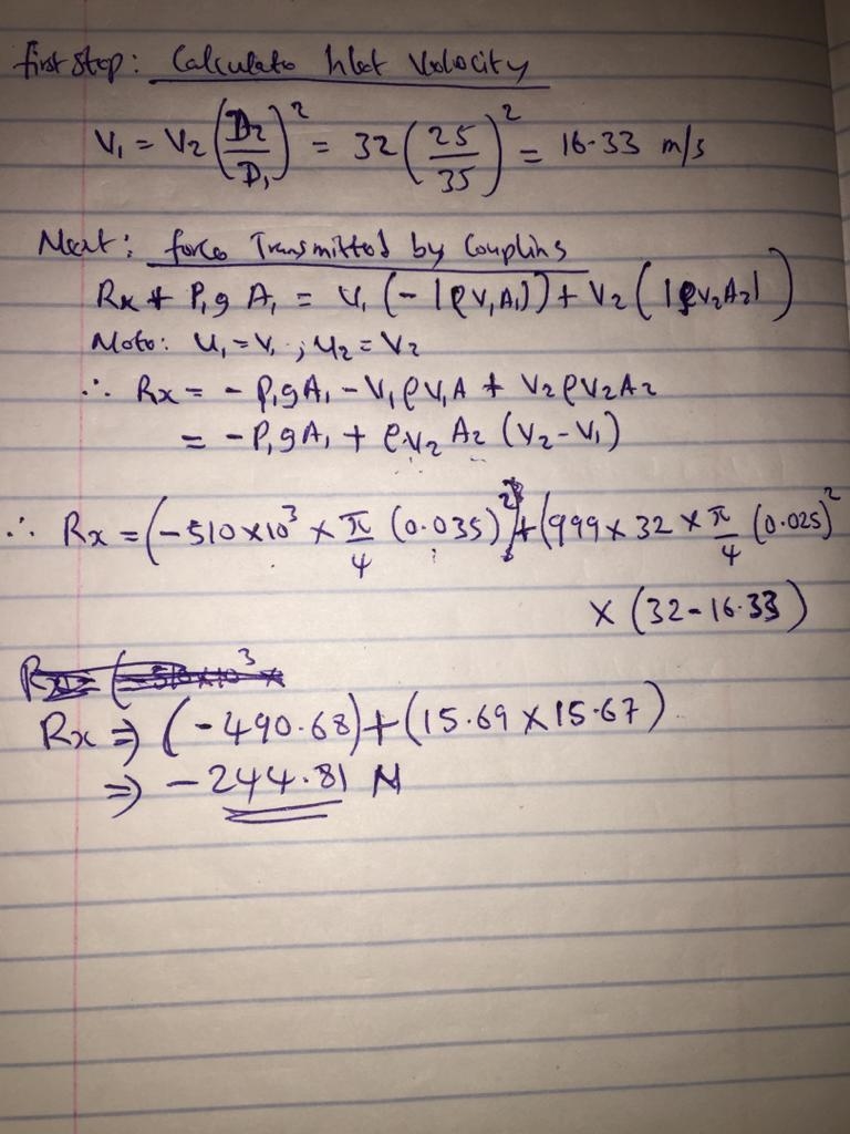 2. (Problem 4.60 on main book, diameters different) Water flows steadily through a-example-1