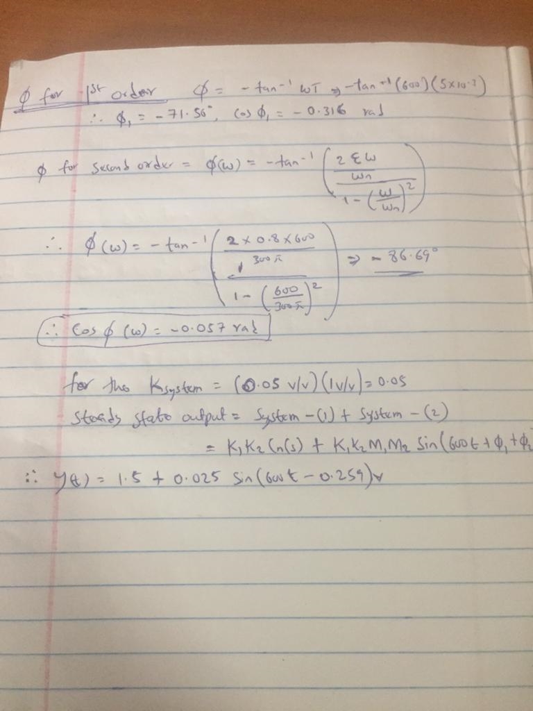 The output of a first order transducer is to be connected to a signal conditioner-example-3