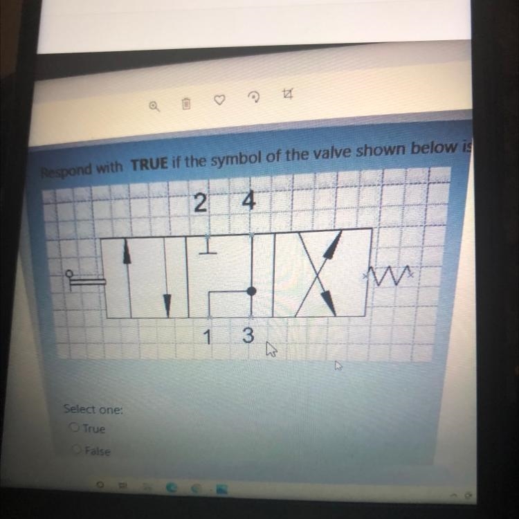 Respond with TRUE if the symbol of the valve shown below is drawn correctly .select-example-1