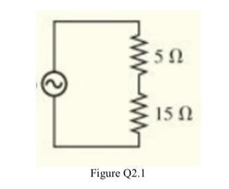 In the AC resistor circuit of Figure Q2.1, the voltage of the AC power source is U-example-1