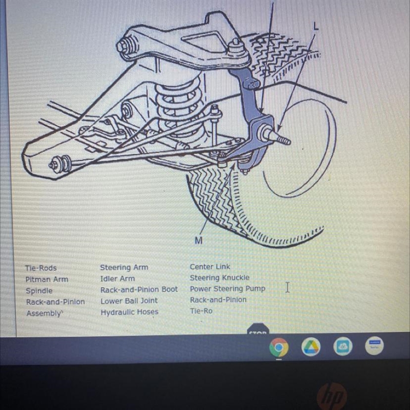 Can someone put each letter by the correct word for my automotive class !-example-1