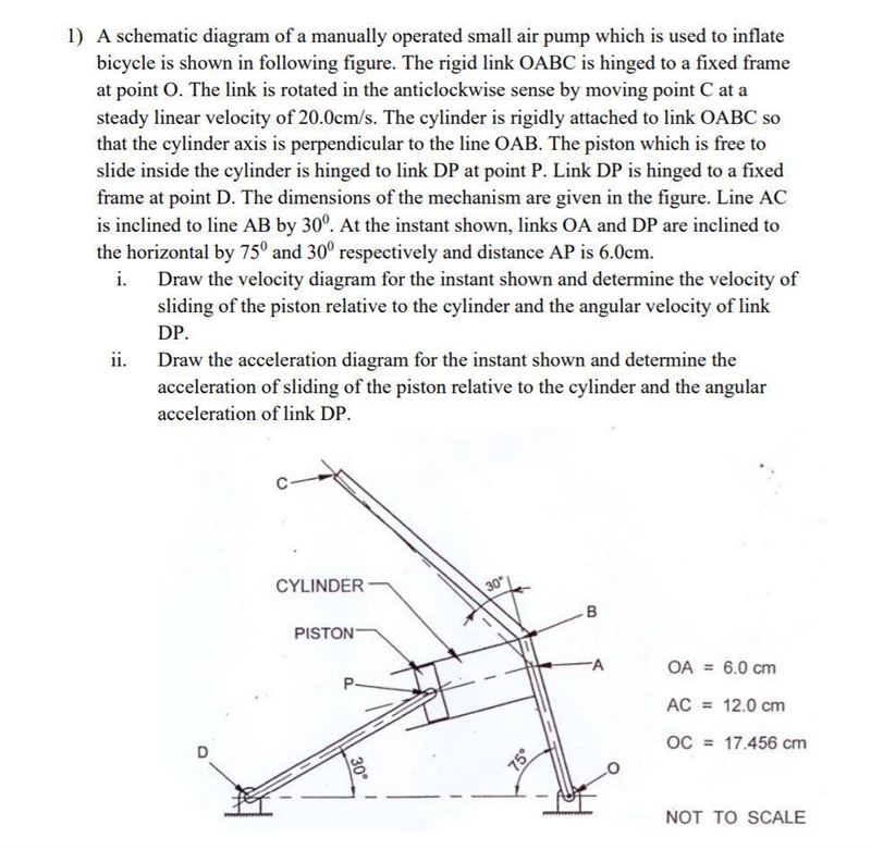 I. Draw the velocity diagram for the instant shown and determine the velocity of sliding-example-1