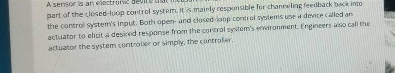 What is another term for an actuator of a control system? A system sensor B. system-example-1