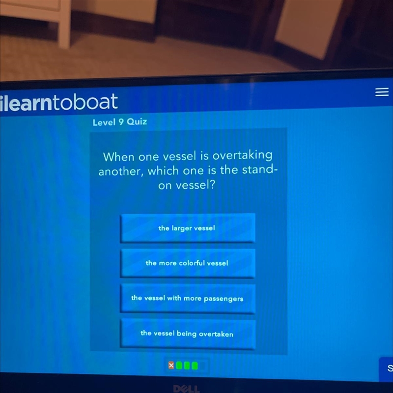 When one vessel is overtaking another, which one is the stand- on vessel? the larger-example-1