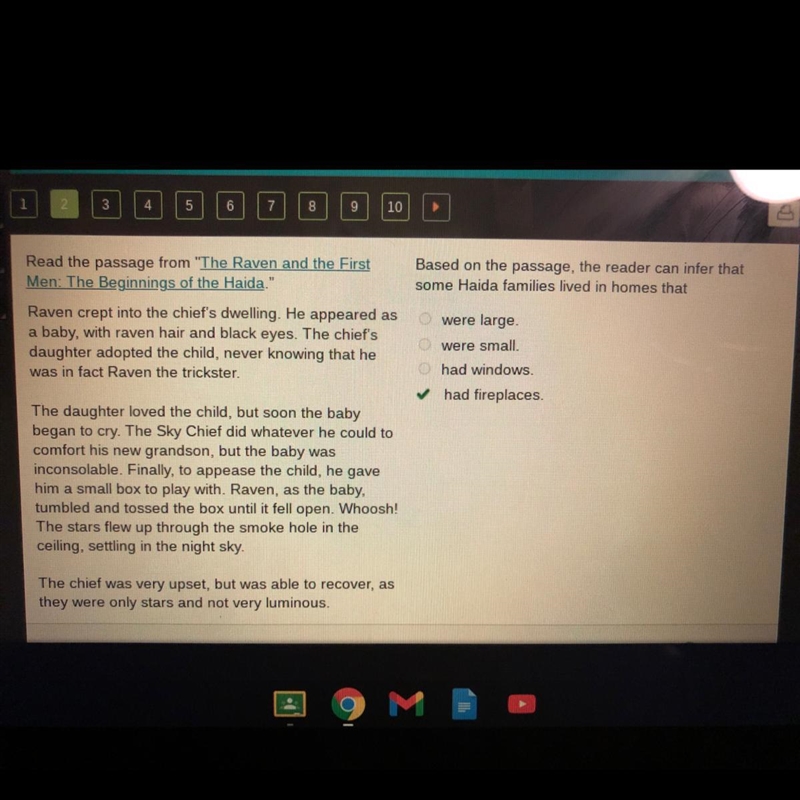 ANSWERS!! Based on the passage, the reader can infer that some Haida families lived-example-1