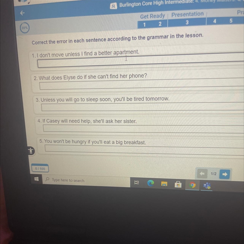 Correct the error in each sentence according to the grammar in the lesson. 1. I don-example-1