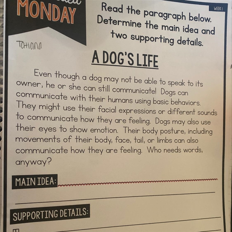 Even though a dog may not be able to speak to its owner, he or she can still communicatel-example-1