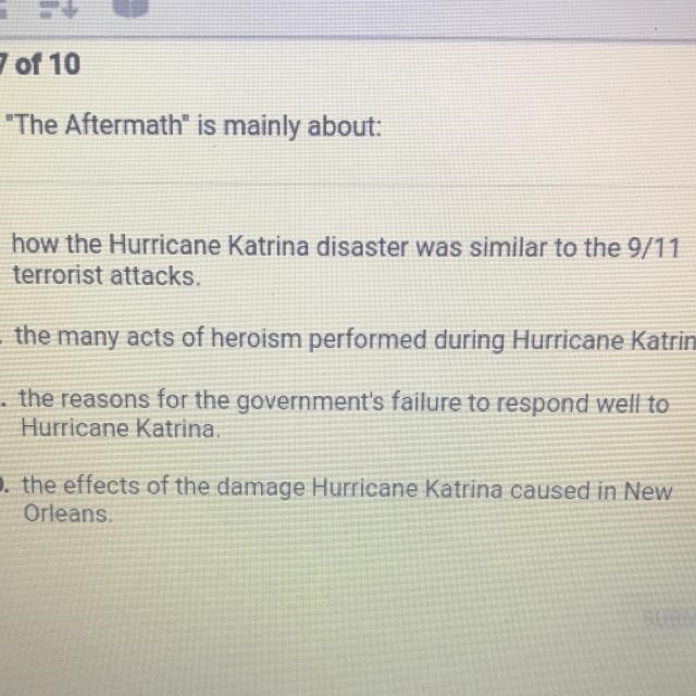 The article “The Aftermath” is mainly about:-example-1