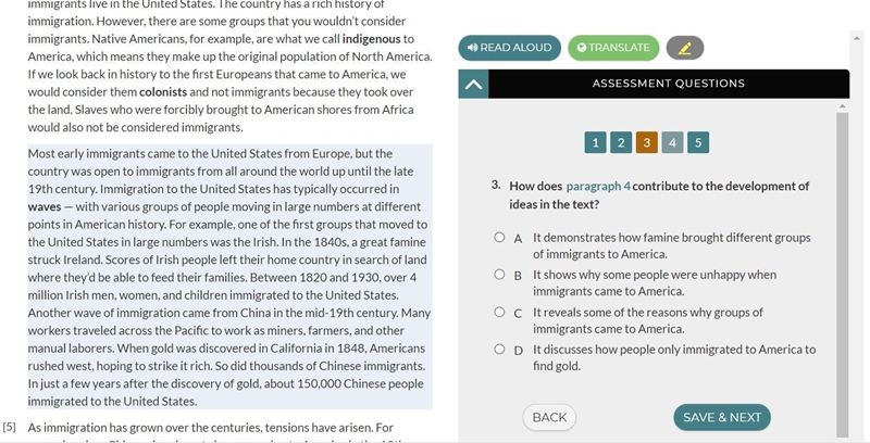 How does paragraph 4 contribute to the development of ideas in the text? A. It demonstrates-example-1