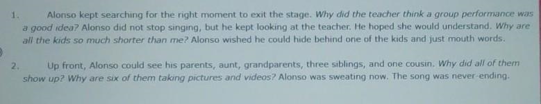 HELP ME OUT PLEASE!! What is true about the story? A) It shows the narrator's thoughts-example-1