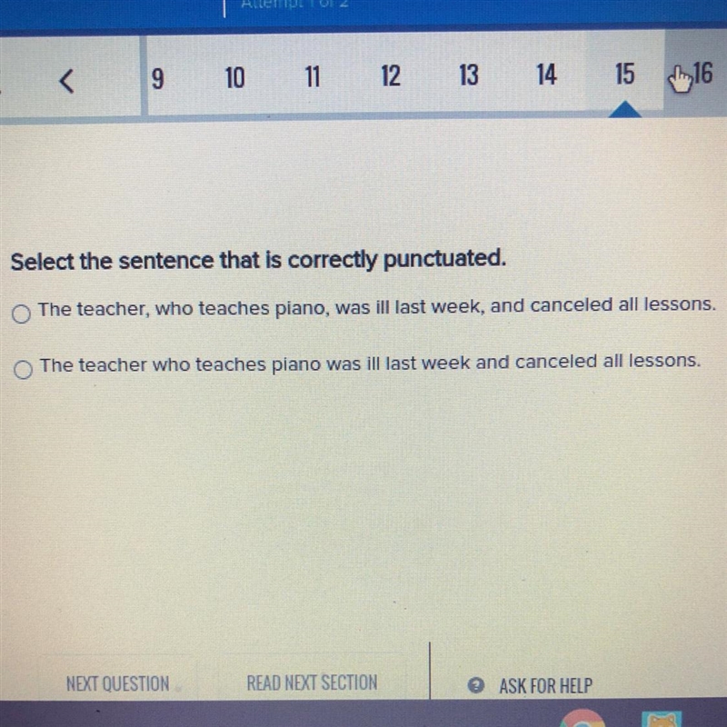 Select the sentence that is correctly punctuated.-example-1