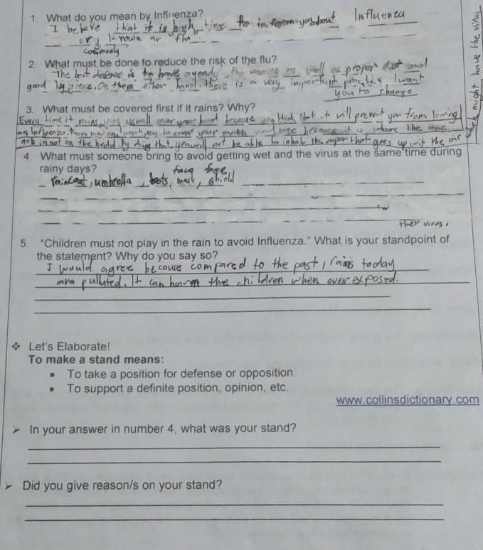 In your answer in number 4 what was your understand? did you give reason/s on your-example-1