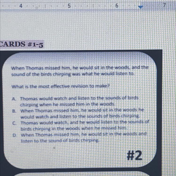 When Thomas missed him, he would sit in the woods, and the sound of the birds chirping-example-1