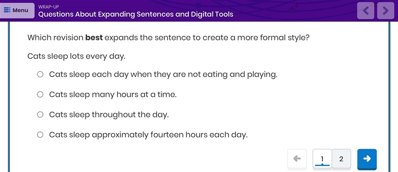 Hiii, need help again, Which revision best expands the sentence?-example-1