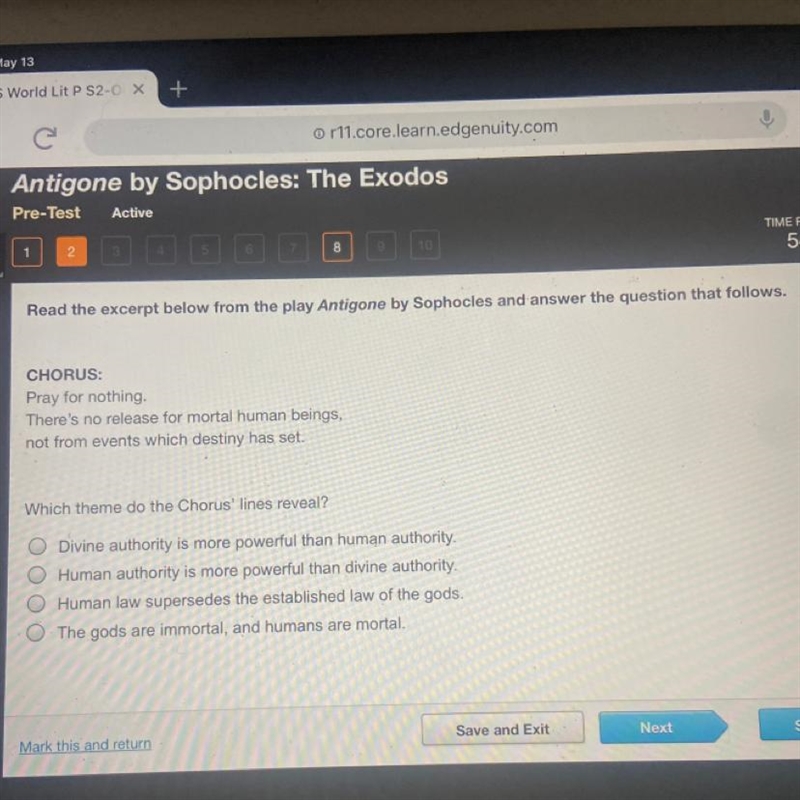 Read the excerpt below from the play Antigone by Sophocles and answer the question-example-1