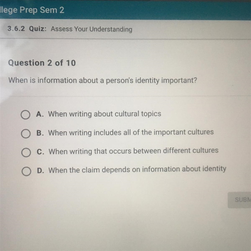 Help ASAP! When is information about a person’s identity important-example-1