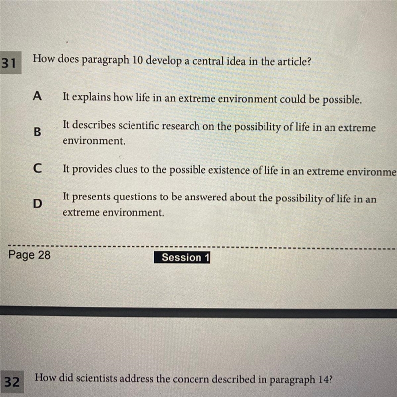 31 How does paragraph 10 develop a central idea in the article?-example-1