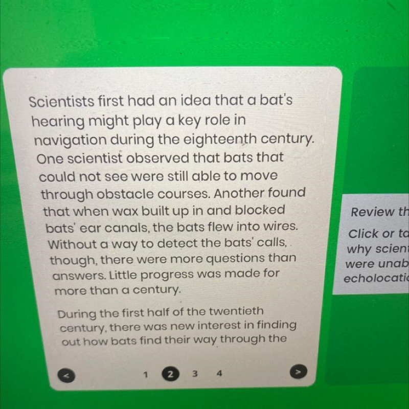 Review the paragraph at the top of page 2. Click or tap the sentence that BEST explains-example-1